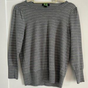 Worn Once: JCREW light weight merino wool pull over stripped sweater, size Small